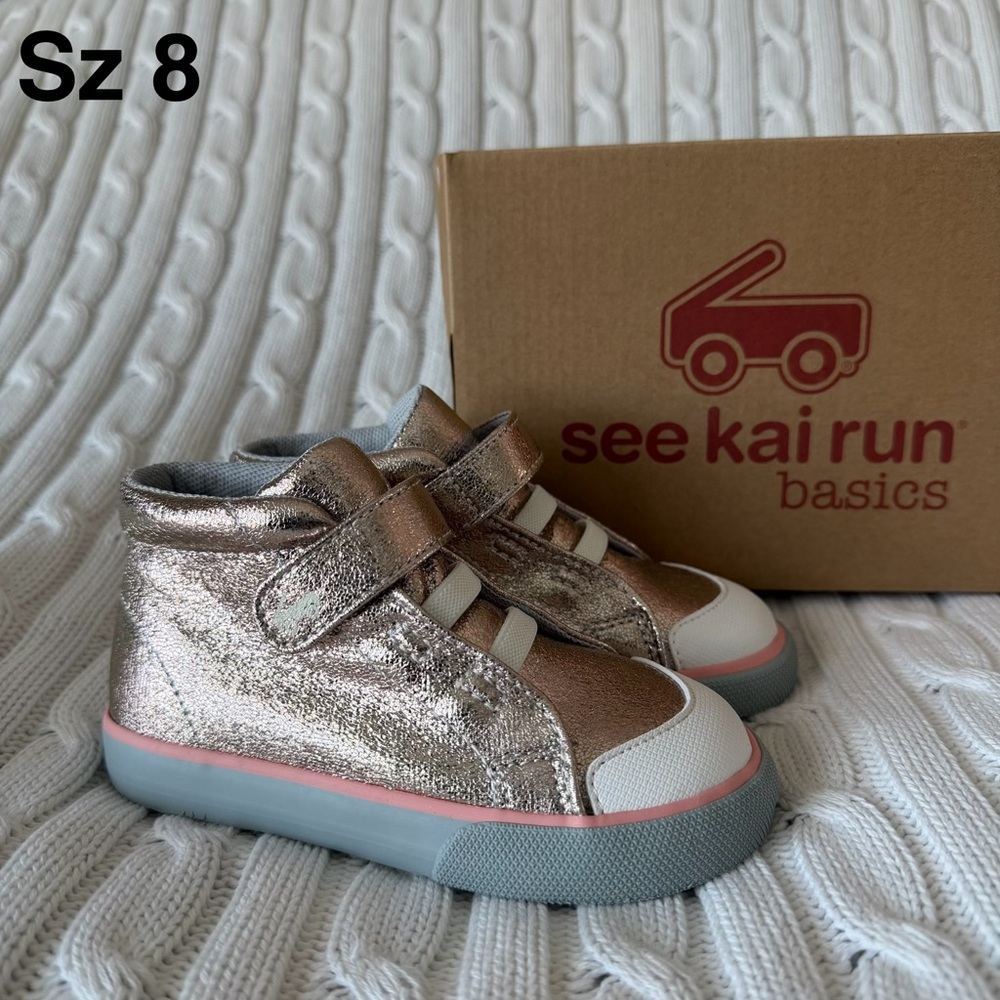 See Kai Run Drew Rose Gold Size 8 Toddler Girls Sneaker Shoes NEW First Walker - Picture 1 of 9